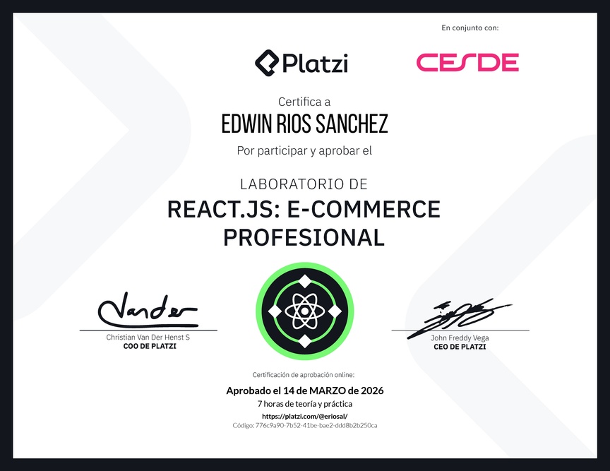 Diploma de Prueba Técnica: E-commerce Profesional con React.js