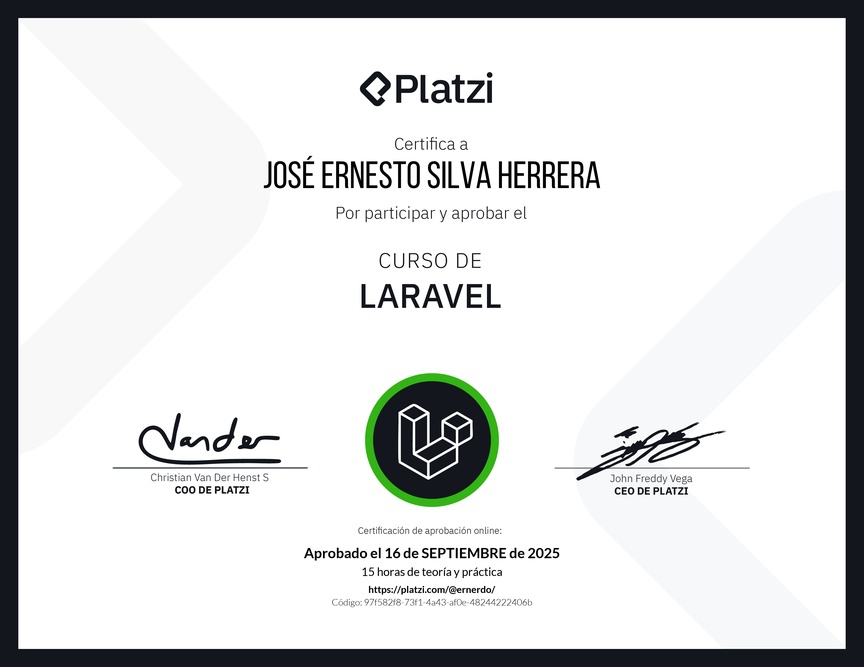 Diploma del Curso de Laravel