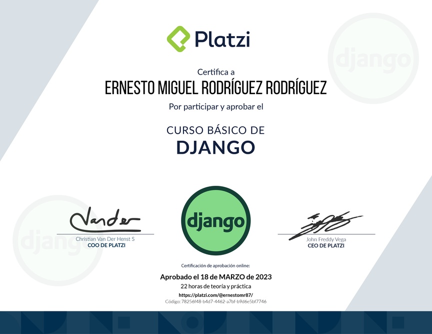 Diploma del Curso Básico de Django