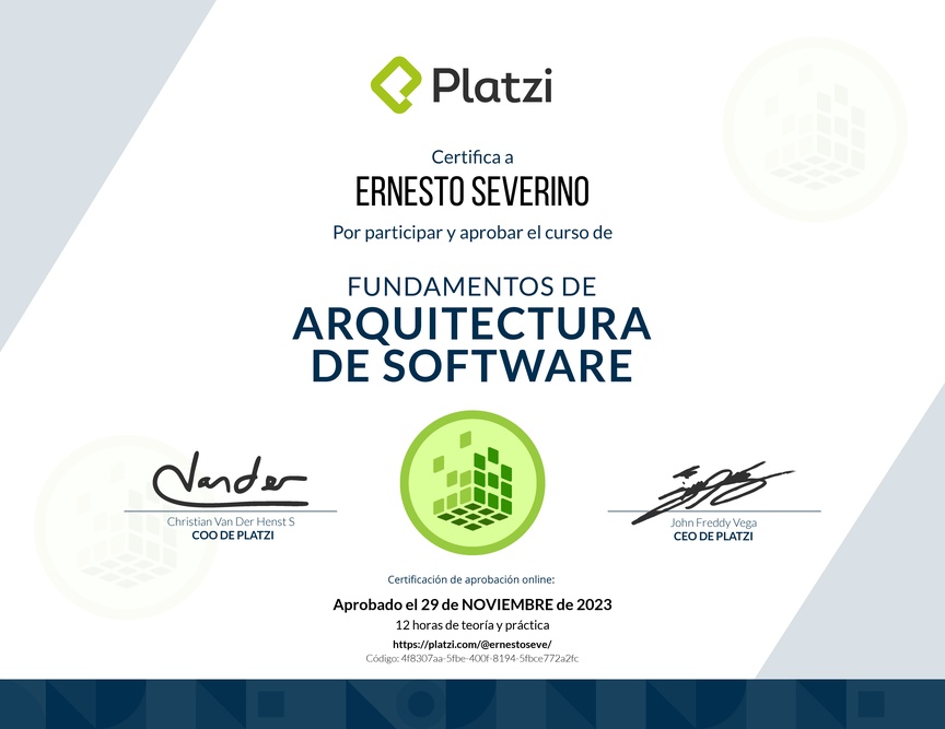 Diploma de Fundamentos de Arquitectura de Software (2018)