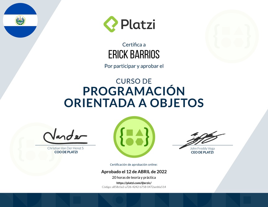 Diploma del Curso de Programación Orientada a Objetos: POO