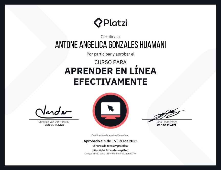 Diploma del Curso para Aprender en Línea Efectivamente