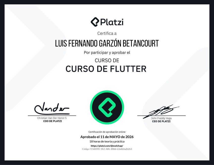 Diploma del Curso de Flutter