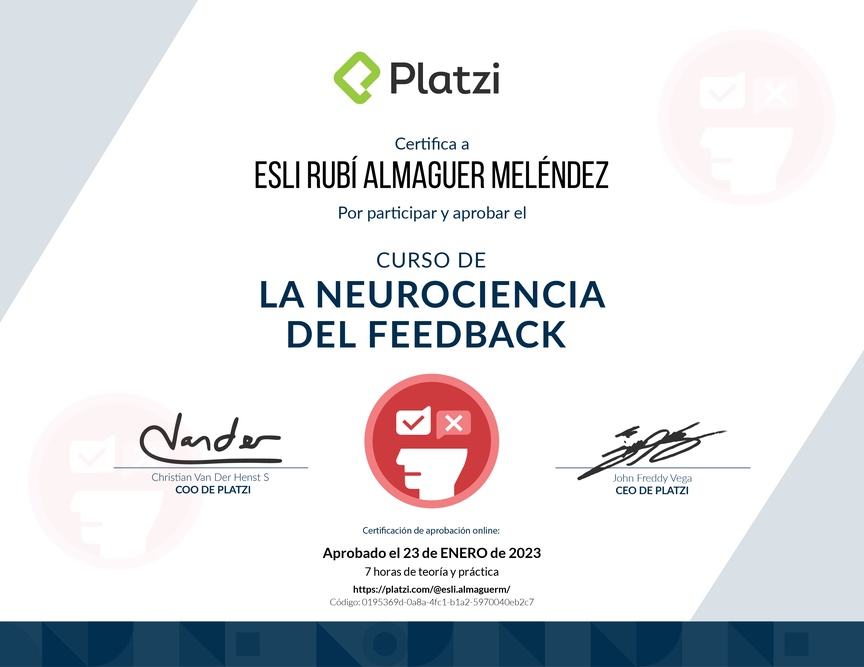 Diploma de Audiocurso sobre la Neurociencia del Feedback