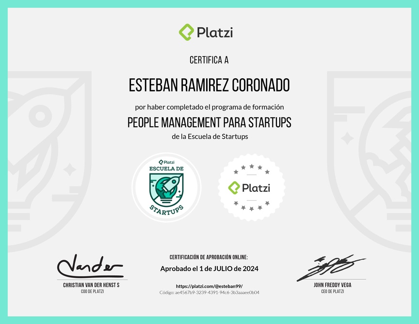 Diploma de la Ruta de Aprendizaje de People Management para Startups
