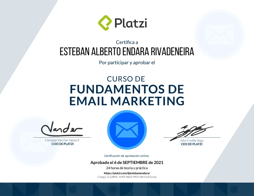 Diploma del Curso de Creación y Gestión de Campañas de E-mail Marketing