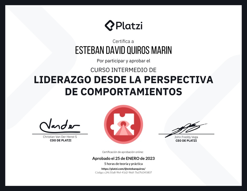 Diploma del Curso Intermedio de Liderazgo: Identifica los Tipos de Liderazgo