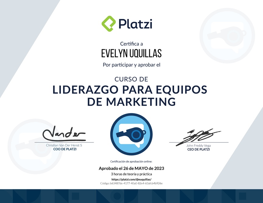 Diploma de Audiocurso de Liderazgo para Equipos de Marketing