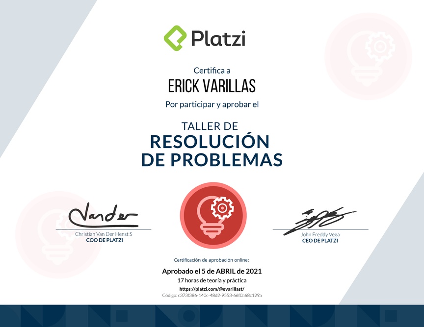 Diploma de Audiotaller de Resolución de Problemas