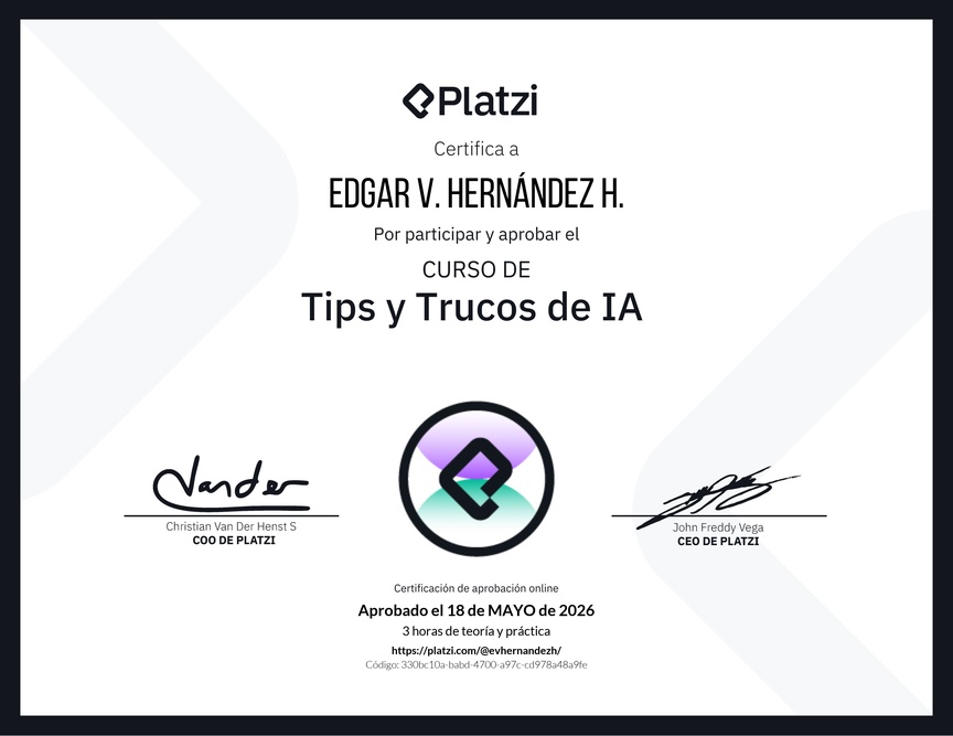 Diploma del Curso de tips y trucos de IA
