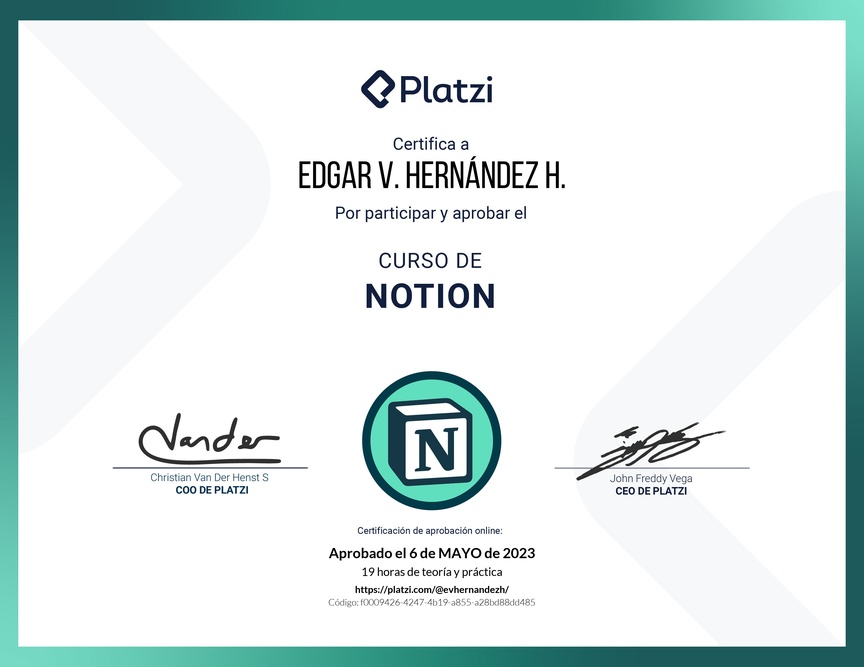 Diploma del Curso de Notion