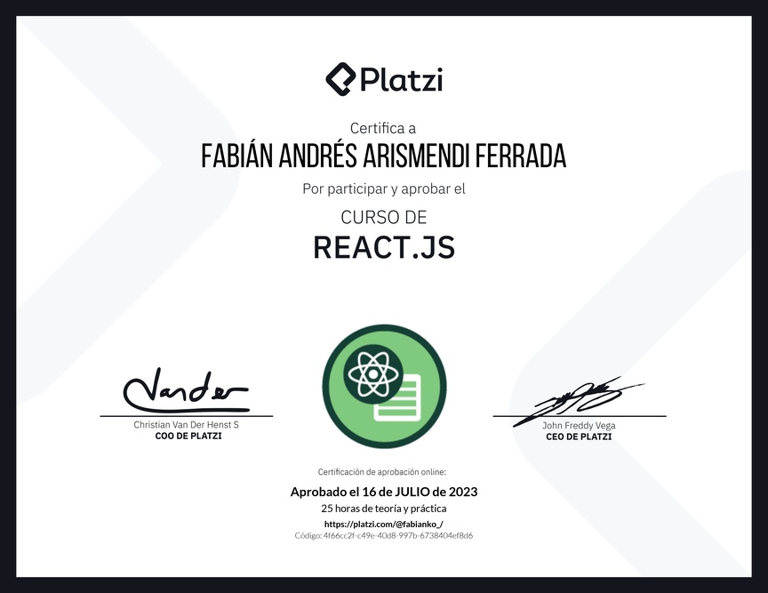 Diploma del Curso de React.js
