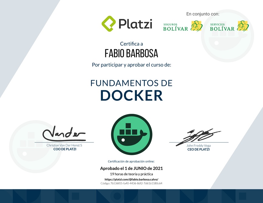 Diploma de Fundamentos de Docker 2018