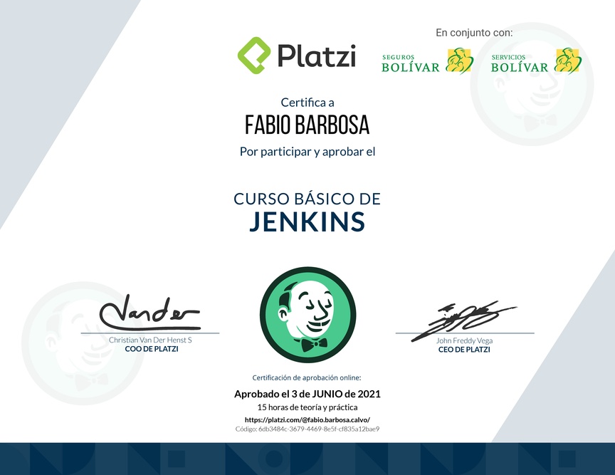 Diploma del Curso Básico de Jenkins