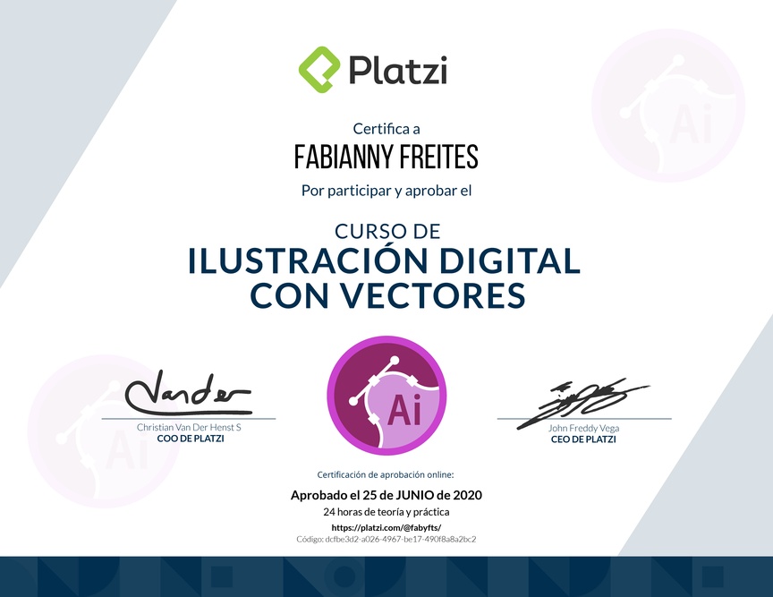 Diploma del Curso de Ilustración Vectorial Digital