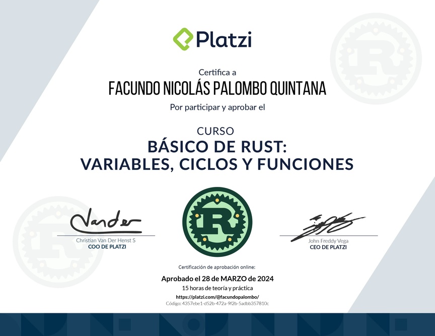 Diploma del Curso de Rust básico