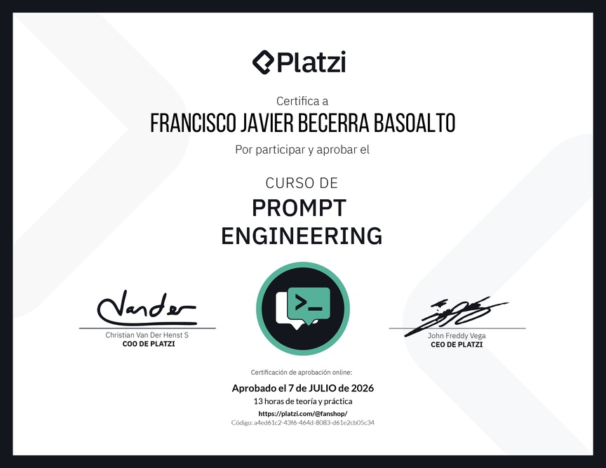 Diploma del Curso de Prompt Engineering