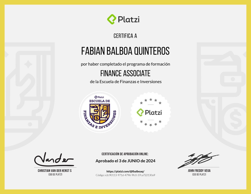 Diploma de la Ruta de Aprendizaje de Finance Associate
