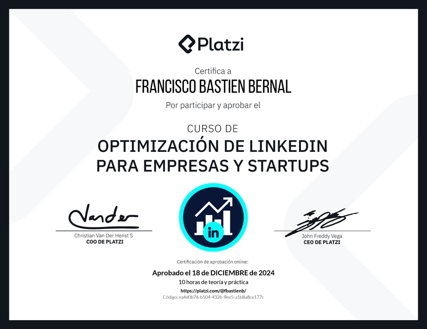 Diploma de Optimización de LinkedIn para Empresas y Startups