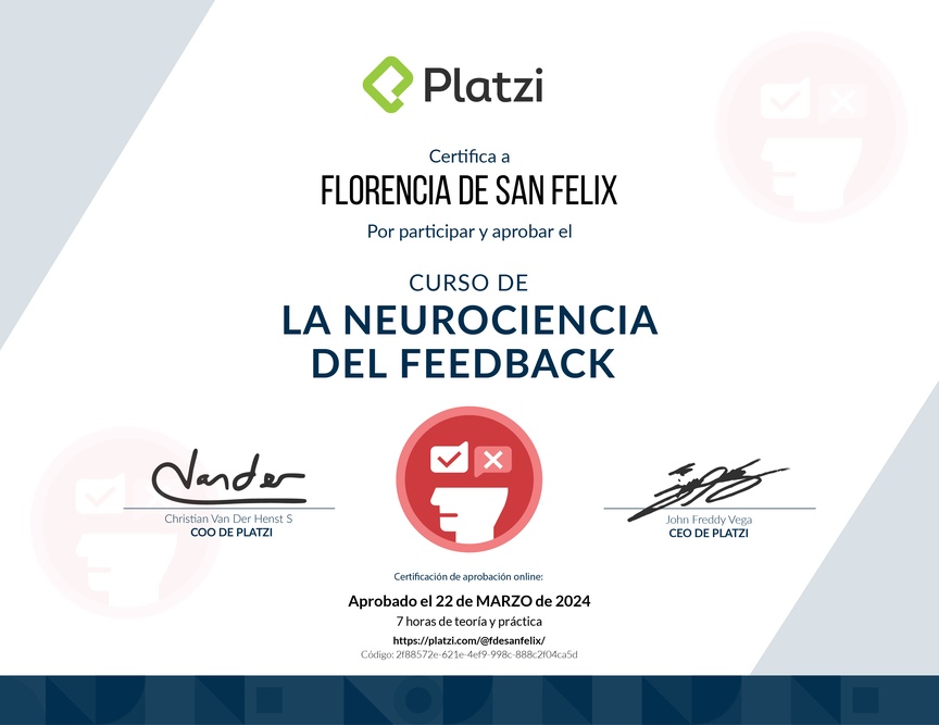 Diploma de Audiocurso sobre la Neurociencia del Feedback