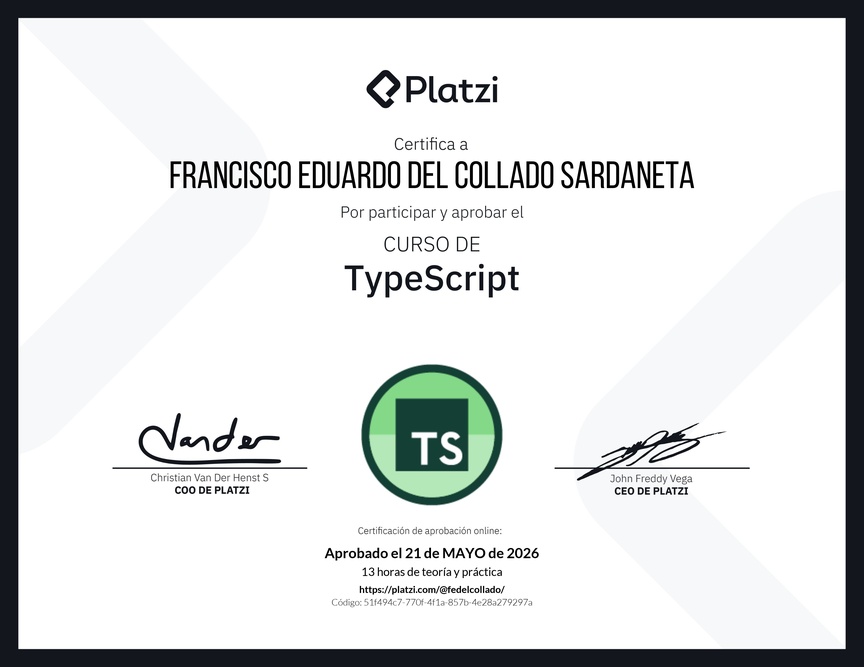 Diploma del Curso de TypeScript