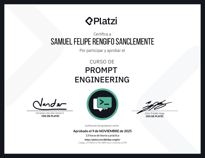 Diploma del Curso de Prompt Engineering