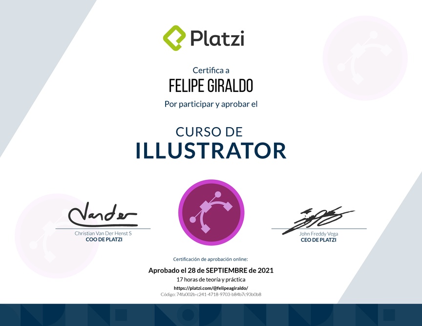 Diploma del Curso de Adobe Illustrator