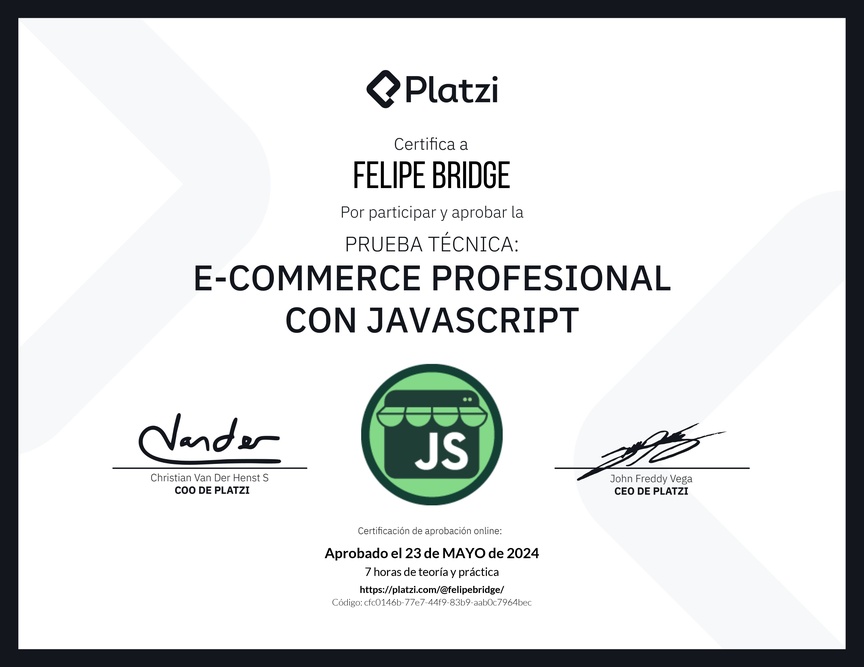 Diploma de Prueba Técnica: E-commerce Profesional con JavaScript