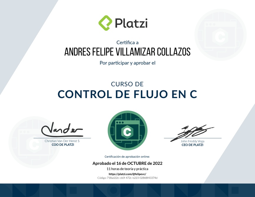 Diploma del Curso de Control de Flujo en C