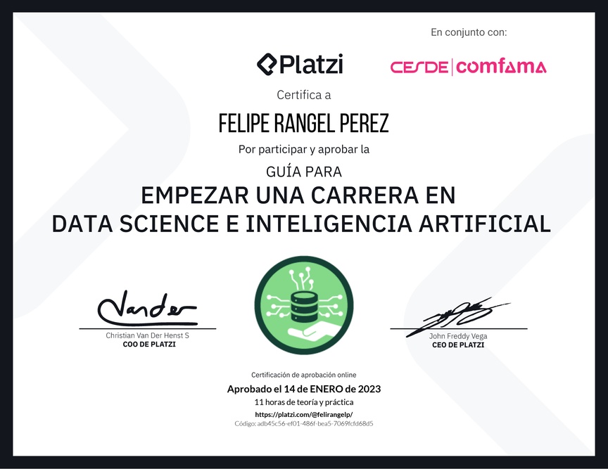Diploma de Guía para Empezar una Carrera en Data Science e Inteligencia Artificial