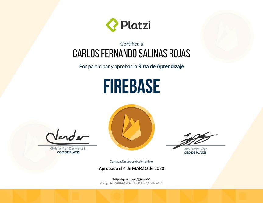 Diploma de la Ruta de Aprendizaje de Firebase