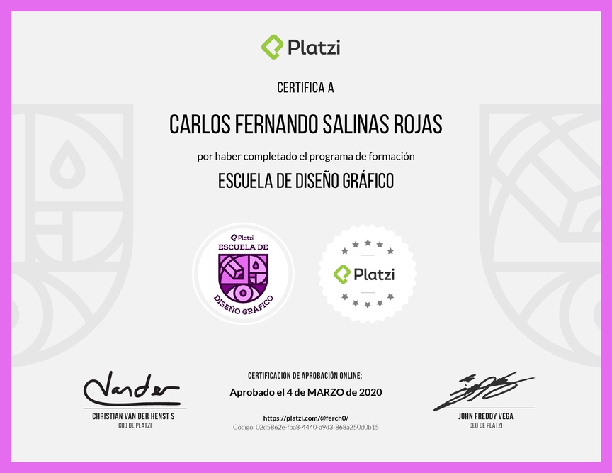 Diploma de la Ruta de Aprendizaje de Diseño Gráfico
