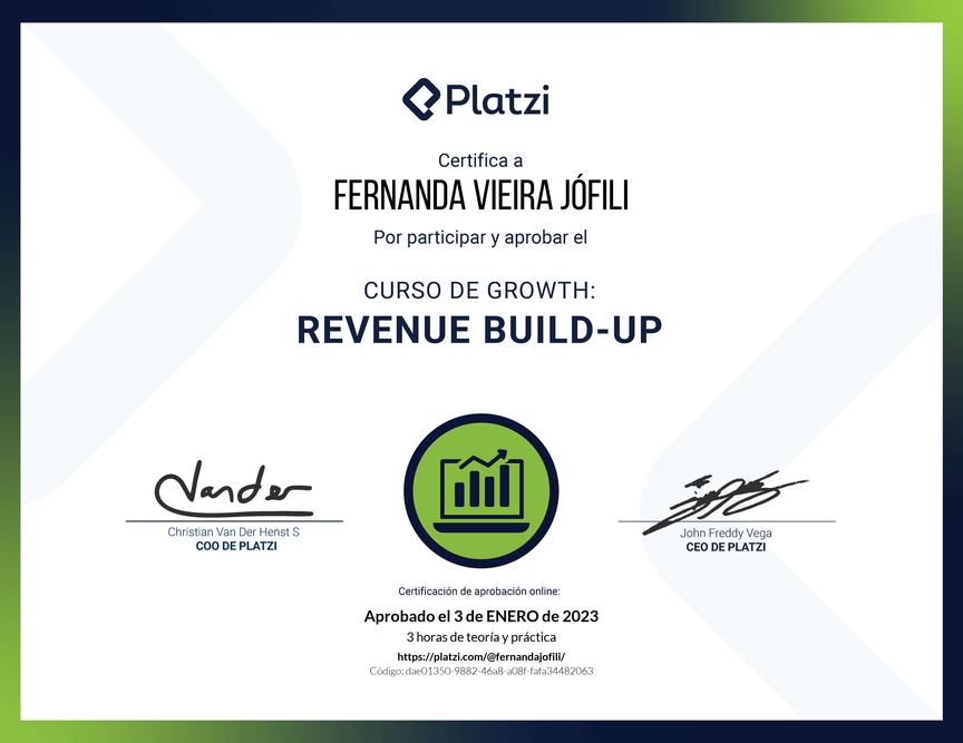 Diploma del Curso de Growth: Revenue Build-Up