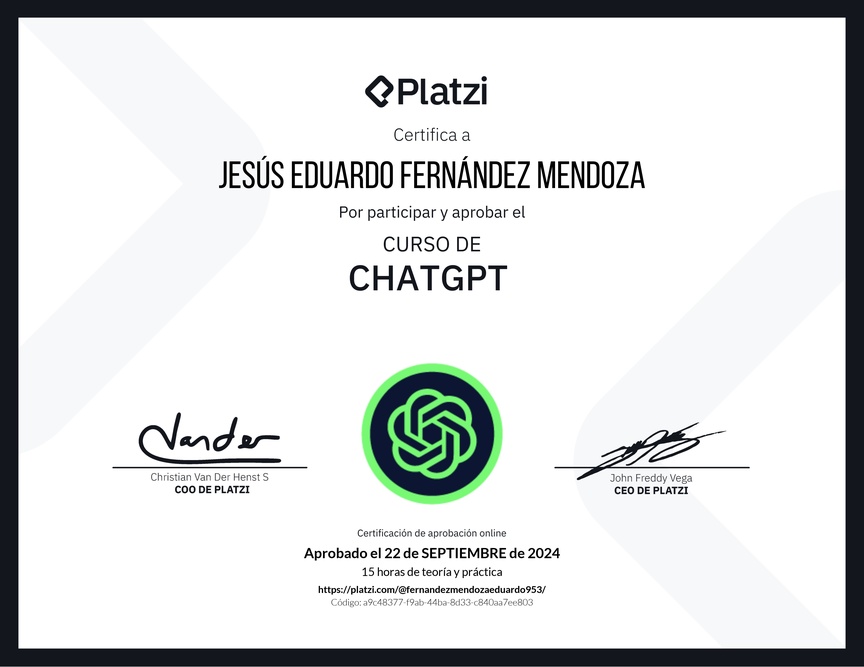 Diploma del Curso de ChatGPT