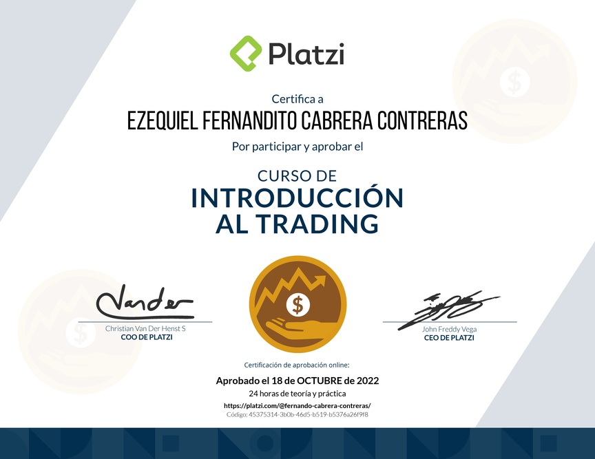Diploma del Curso de Introducción al Trading
