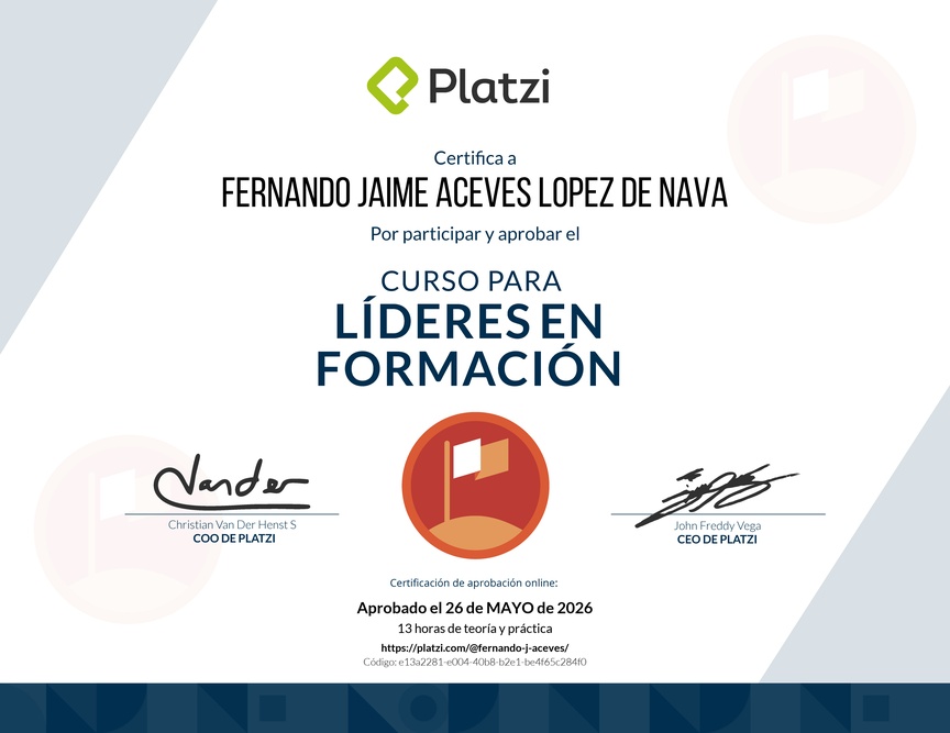 Diploma del Curso para Líderes en Formación