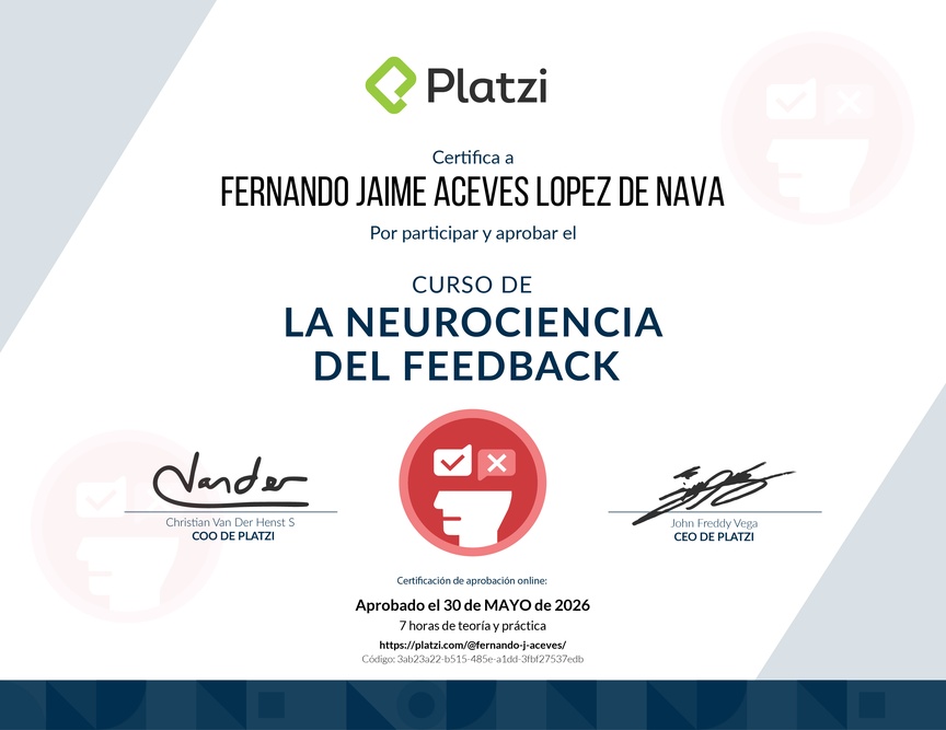 Diploma de Audiocurso sobre la Neurociencia del Feedback