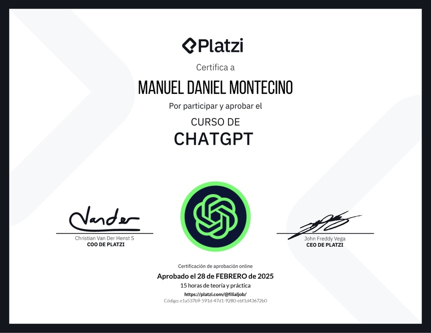 Diploma del Curso de ChatGPT