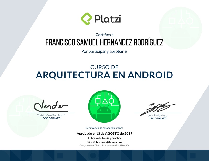 Diploma del Curso de Arquitectura de Android