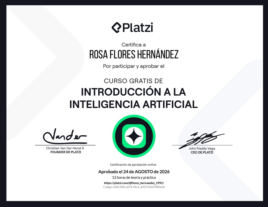 Diploma del Curso Gratis de Introducción a la Inteligencia Artificial