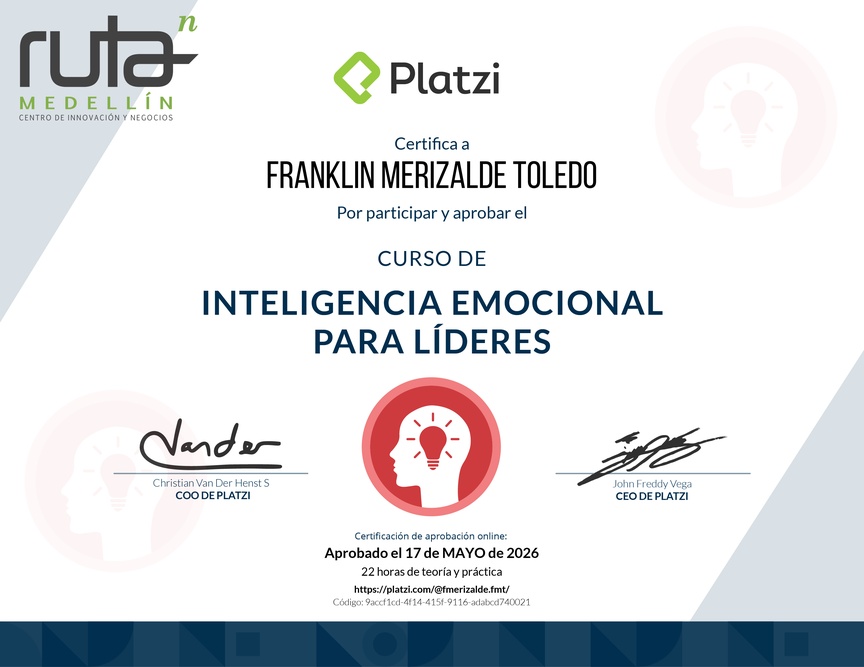 Diploma del Curso de Inteligencia Emocional para Líderes