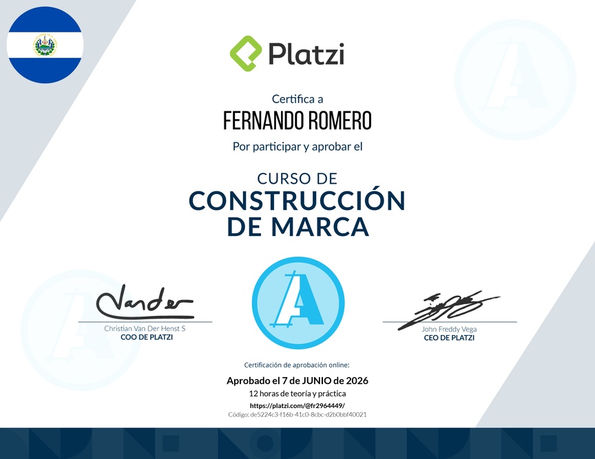 Diploma del Curso de Construcción de Marca