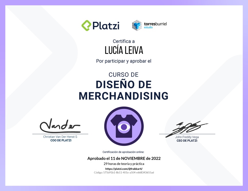 Diploma del Curso de Diseño de Merchandising Efectivo