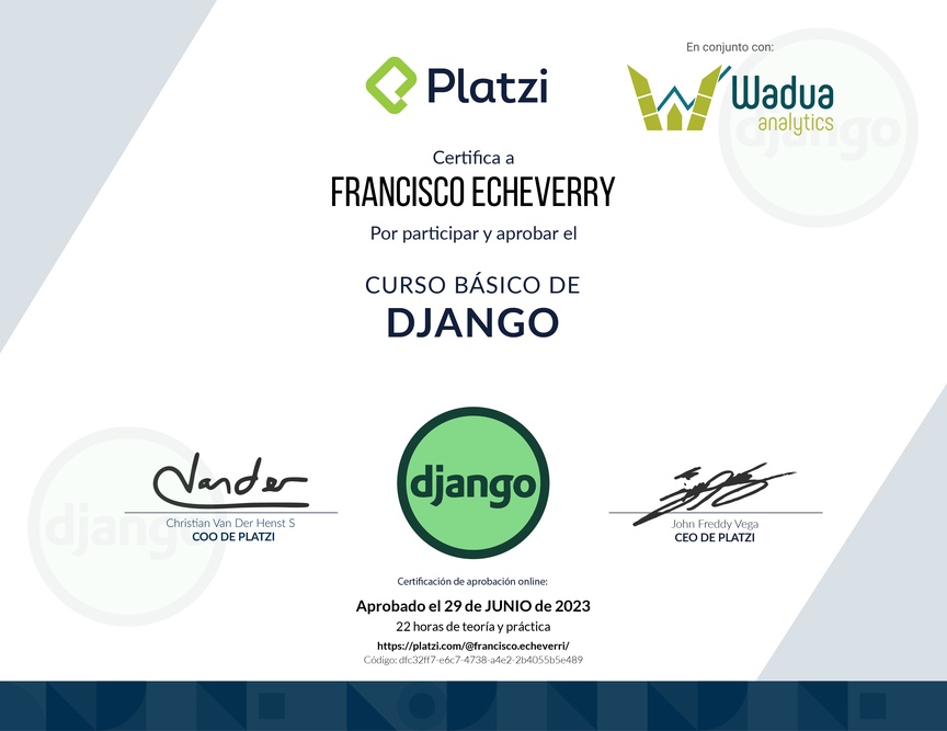 Diploma del Curso Básico de Django