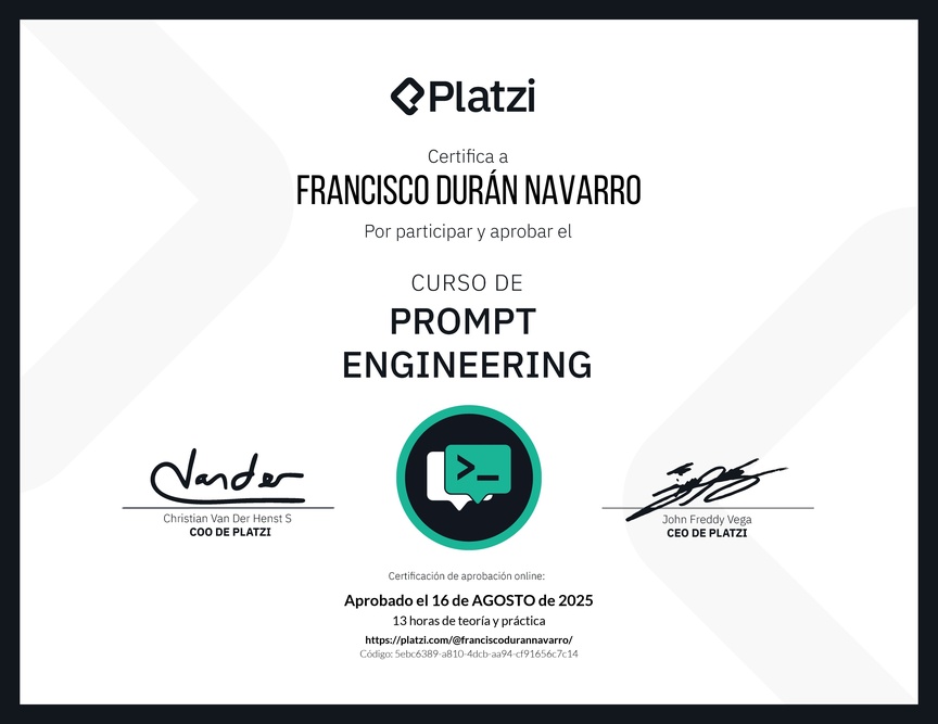 Diploma del Curso de Prompt Engineering