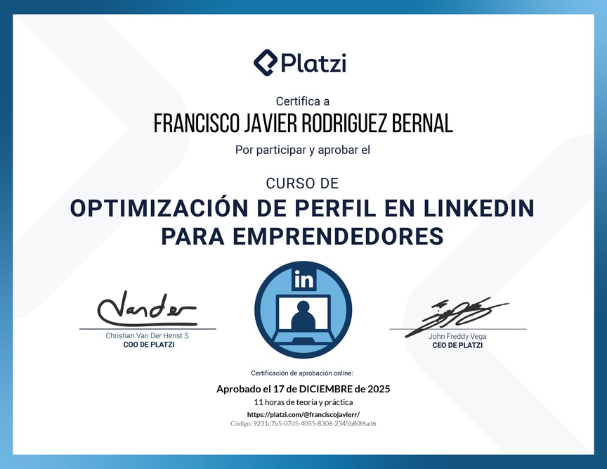 Diploma del Curso de Posicionamiento Profesional en LinkedIn