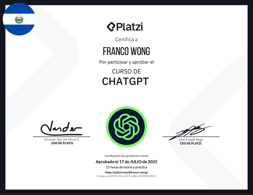 Diploma del Curso de ChatGPT