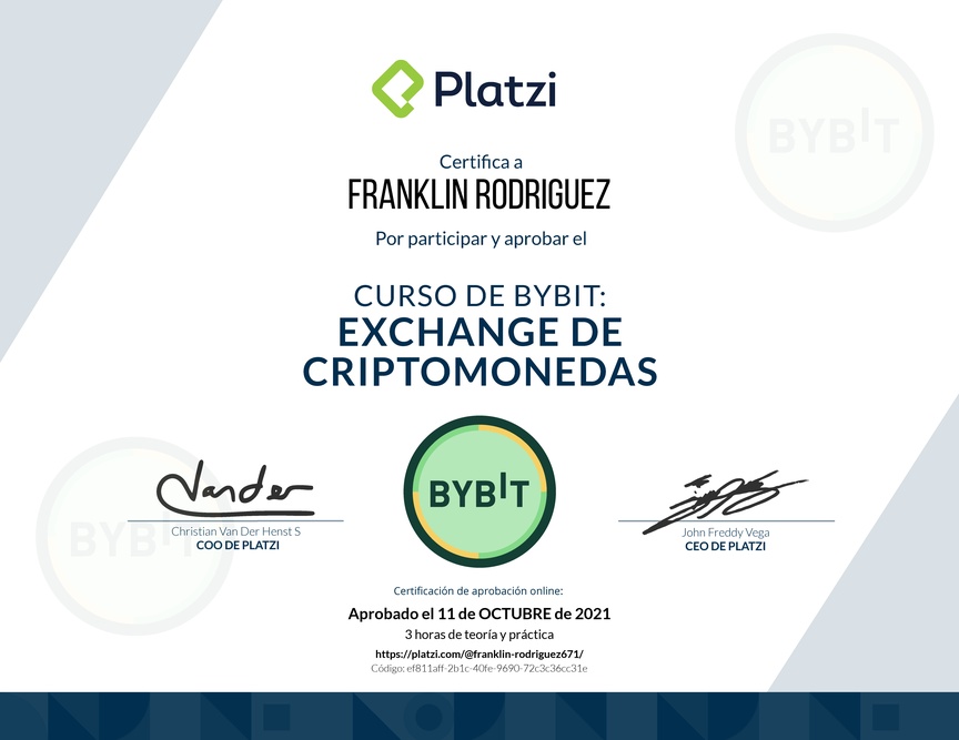 Diploma de Minicurso de Bybit: Exchange de Criptomonedas
