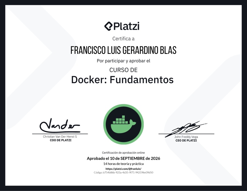 Diploma del Curso de Docker: Fundamentos