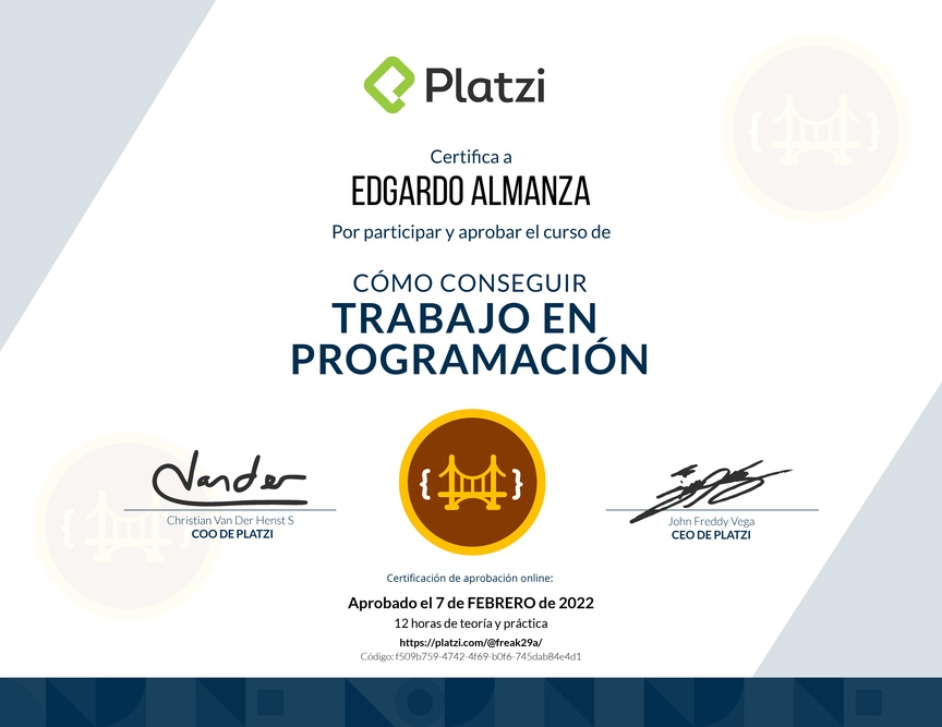 Diploma de Cómo Conseguir Trabajo en Programación